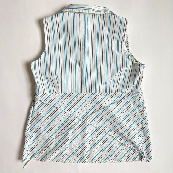 Y2K white + blue striped maternity top - Picture 2 of 8